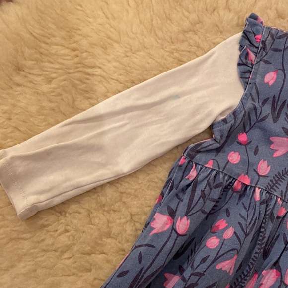 TEA Collection Blue & Pink Floral with ruffled shoulders, 3T - Picture 4 of 7